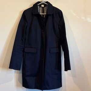 Vintage J. Crew Navy Blue Trench Chore Barn Coat Size 6